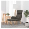 Image de Chaise de relaxation avec tabouret Gris foncé Velours