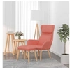 Image de Chaise de relaxation avec tabouret Rose Velours