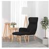 Image de Chaise de relaxation avec tabouret Noir Velours