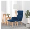 Image de Chaise de relaxation avec tabouret Bleu Velours