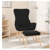 Image de Chaise de relaxation avec repose pied Noir Tissu