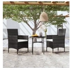 Image de Mobilier à Dîner de Jardin 3 pcs Ensemble de Salle à Manger de Patio Mobilier de Repas d'Extérieur Terrasse Résine 3098022
