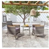 Image de Ensemble de salle à manger de jardin 3 pcs Résine tressée Gris 3098026