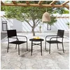 Image de Mobilier à Dîner de Jardin 3 pcs Ensemble de Salle à Manger de Patio Mobilier de Repas d'Extérieur Terrasse Résine 3098033