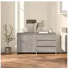 Image de Buffets 2 pcs Armoires Latérales Organisateurs de Maison Armoires de Rangement Meubles de Salon Intérieur Gris Béton Bois d'Ingénierie