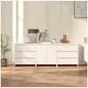Image de 3 st Dressoirs bewerkt hout wit3098065