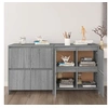 Image de Buffet 2 pcs, Armoires avec 4 Portes, Meubles de Rangement, Organisateurs de Salle de Séjour Salon Intérieur, Sonoma Gris Bois d'Ingénierie