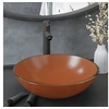 Image de Lavabo de bain avec robinet et drain à poussoir Verre trempé, 42 x 14 cm (Diam. x H), Brun
