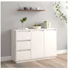 Image de Buffet Blanc 111x34x75 cm Bois massif de pin