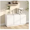 Image de Buffet Blanc 111x34x60 cm Bois massif de pin