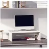Image de Support de Moniteur Réhausseur d'Ecran Support d'Ordinateur Portable de Bureau Etagère d'Affichage Blanc 50x27x15 cm Bois de Pin Solide 813925
