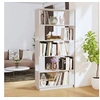 Image de Bibliothèque Séparateur de Pièce Etagère à Livres Meuble Armoire de Rangement Cloison de Séparation Salon Blanc 80x25x163,5cm Pin Solide