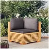Image de Canapé d'angle de jardin coussins Gris foncé Bois teck massif