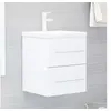 Image de Armoire d évier avec lavabo intégré Blanc Aggloméré