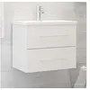 Image de Armoire d évier avec lavabo intégré Blanc Aggloméré