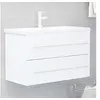 Image de Armoire d'évier avec lavabo intégré Blanc Aggloméré3099050