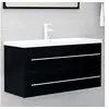 Image de Armoire d évier avec lavabo intégré Noir Aggloméré