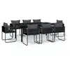 Image de Ensemble de salle à manger de jardin, 9 pcs Noir