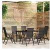 Image de Ensemble de salle à manger de jardin 7 pcs Noir 3099110