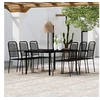 Image de Ensemble de salle à manger de jardin, 7 pcs Noir