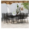 Image de Ensemble de salle à manger de jardin, 9 pcs Noir