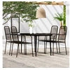 Image de Ensemble de salle à manger de jardin 5 pcs Noir