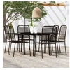 Image de Ensemble de salle à manger de jardin 7 pcs Noir 3099146