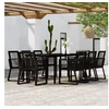 Image de Ensemble de salle à manger de jardin, 9 pcs, Noir.