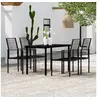 Image de Ensemble de salle à manger de jardin 5 pcs Noir 3099199