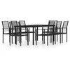 Image de Ensemble de salle à manger de jardin 9 pcs, Noir