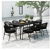 Image de Ensemble de Salle à Manger de Jardin 9 pcs Mobilier à Dîner Table et Chaises de Repas Meubles de Terrasse Patio 3099226