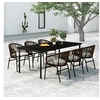 Image de Salon de jardin GENERIQUE rotin 6 personnes 7 pieces 200 x 100 x 74 cm marron