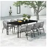 Image de Ensemble de salle à manger de jardin 7 pcs Gris 3099237