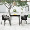 Image de Ensemble de salle à manger de jardin 3 pcs Noir 3099239