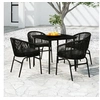 Image de Ensemble de salle à manger de jardin 5 pcs Noir 3099240