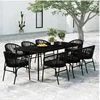 Image de Ensemble de Salle à Manger de Jardin 9 pcs Mobilier à Dîner Table et Chaises de Repas Meubles de Terrasse Patio 3099244