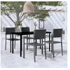 Image de Ensemble de salle à manger de jardin 5 pcs Noir 3099265
