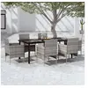 Image de Ensemble de salle à manger de jardin et coussins 7pcs Gris-noir