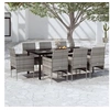 Image de Ensemble de salle à manger de jardin et coussins 9pcs Gris-noir