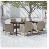 Image de Salon de jardin GENERIQUE beige resine tressee 7 pieces 200 x 100 x 74 cm 6 personnes