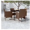 Image de Mobilier de salle à manger de jardin coussins 5 pcs Marron-noir 3099300