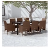 Image de Salon de jardin GENERIQUE resine tressee marron 9 pieces 200 x 100 x 74 cm 8 personnes