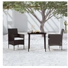 Image de Mobilier de Salle à Manger de Jardin avec Coussins 3 pcs Mobilier à Dîner Table et Chaises de Repas Meubles de 3099305