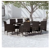 Image de Ensemble de Salle à Manger de Jardin avec Coussins 9 pcs Mobilier à Dîner Table et Chaises de Repas Meubles 3099310