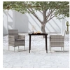 Image de Ensemble de Salle à Manger de Jardin et Coussins 3 pcs Mobilier à Dîner Table et Chaises de Repas Meubles de Terrasse 3099311