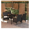 Image de Mobilier de salle à manger d'extérieur avec coussins 5 pcs Noir 3099331