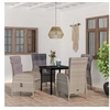 Image de Mobilier à dîner d'extérieur avec coussins 5 pcs Gris et noir 3099360