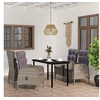 Image de Mobilier à dîner d'extérieur avec coussins 5 pcs Gris et noir 3099361