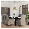 Image de Salon de jardin GENERIQUE acier 9 pieces 8 personnes 200 x 100 x 74 cm gris
