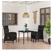 Image de Mobilier de Salle à Manger de Jardin avec Coussins 3 pcs Mobilier à Dîner Table et Chaises de Repas Meubles de 3099365